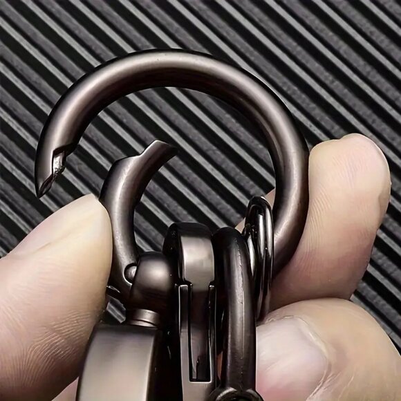 Sophisticated Vegan Leather & Alloy Multi Function Belt Loop Lanyard Key Chain - Picture 3 of 4